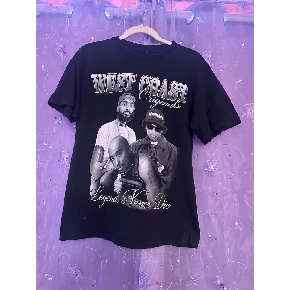 West Coast Originals Legends Never Die Black Rap Hip Hop Graphic T-Shirt